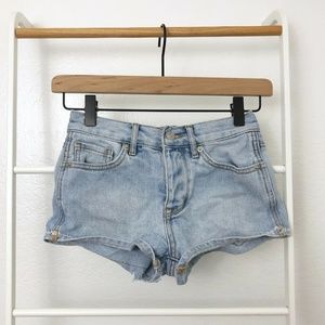Brandy Melville Button Fly High Rise Denim Shorts